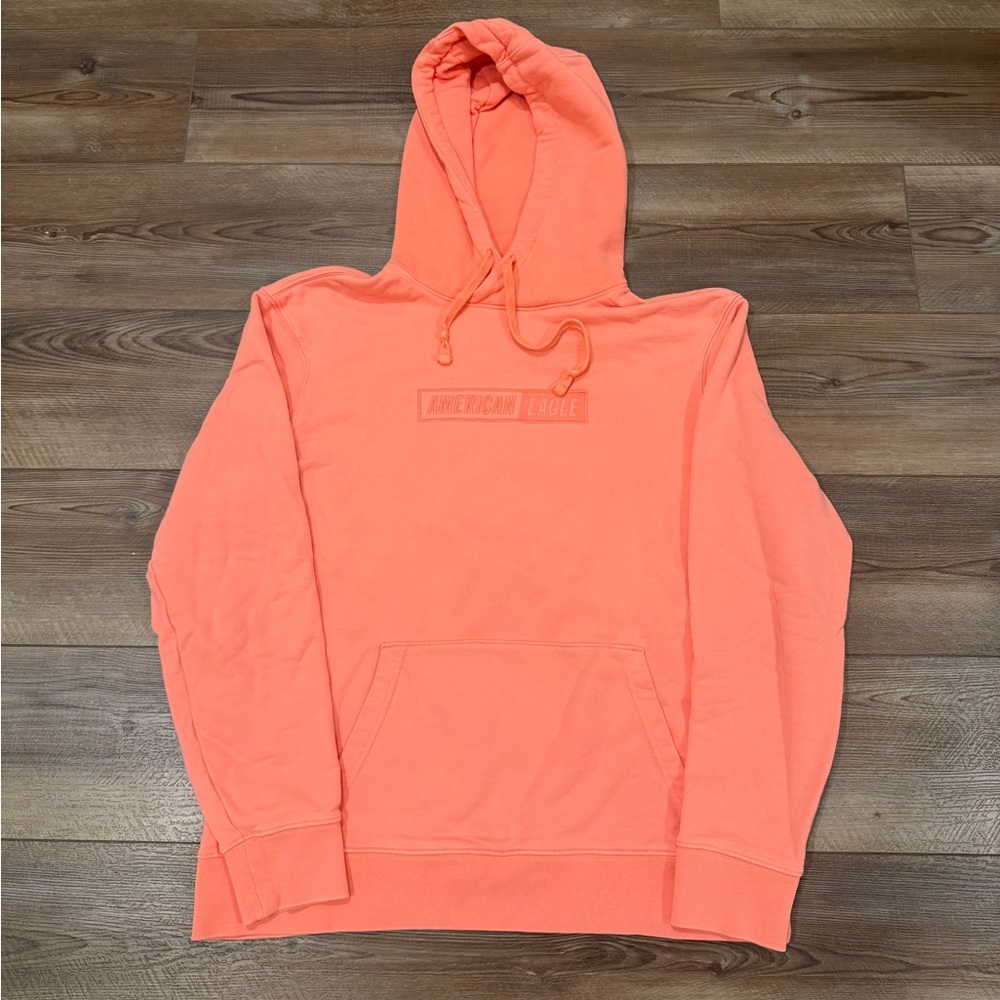 American Eagle Medium Hoodie Coral Heavyweight 95% Cotton 5% Poly LN